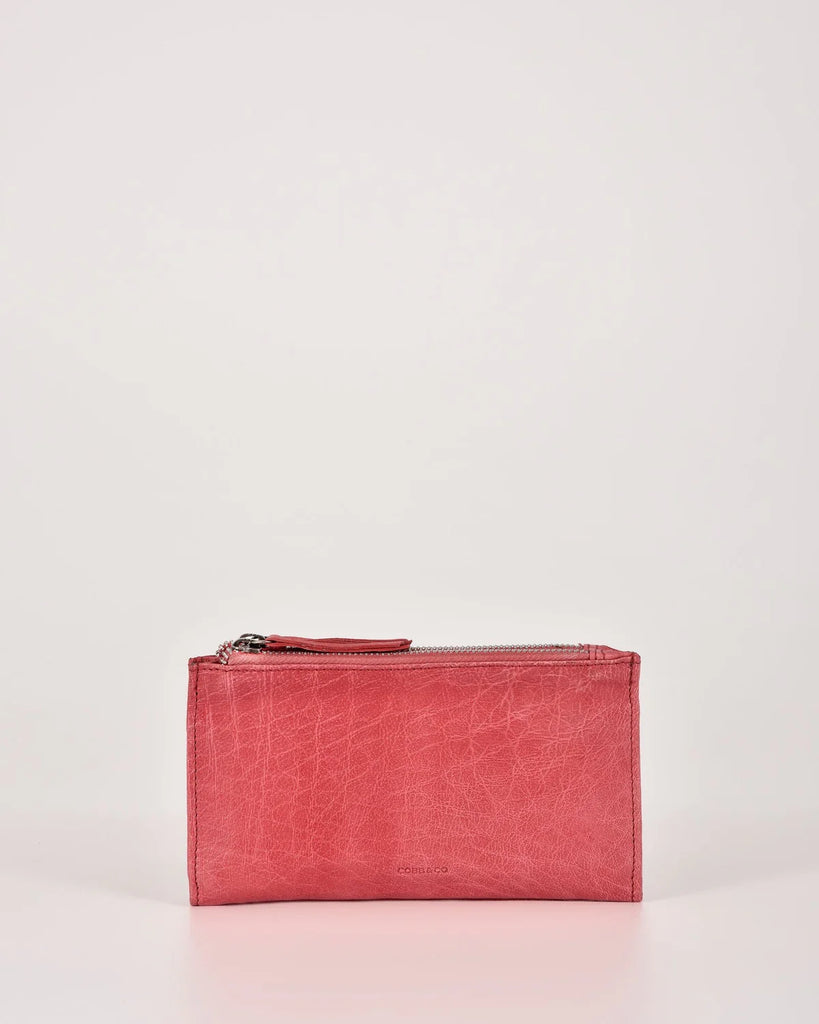 Taree Soft Leather Pouch Wallet - Red