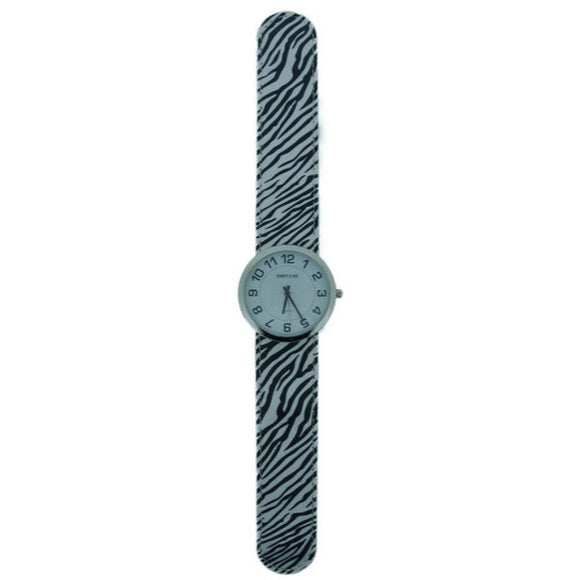 Small Slap Watch - Silver / Zebra