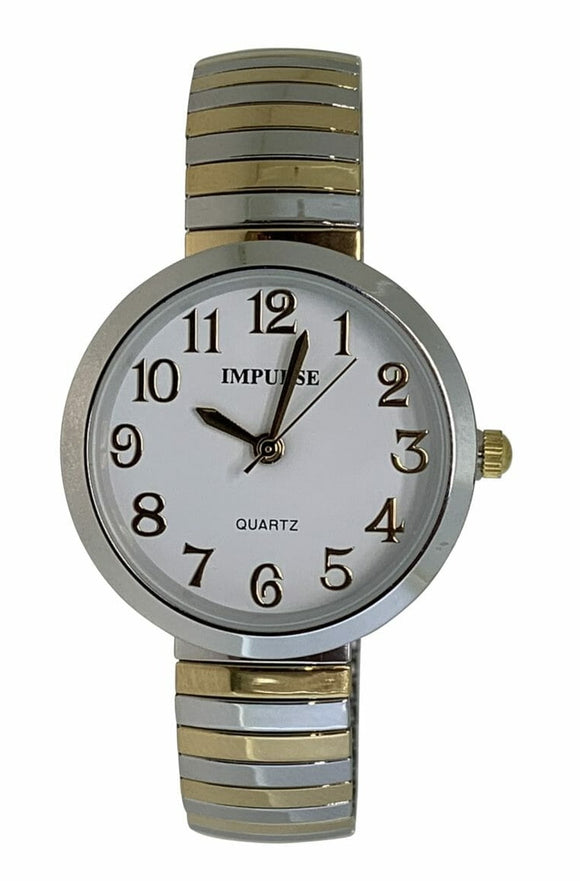 Women's Stretch Band Watch - Classic Two Tone