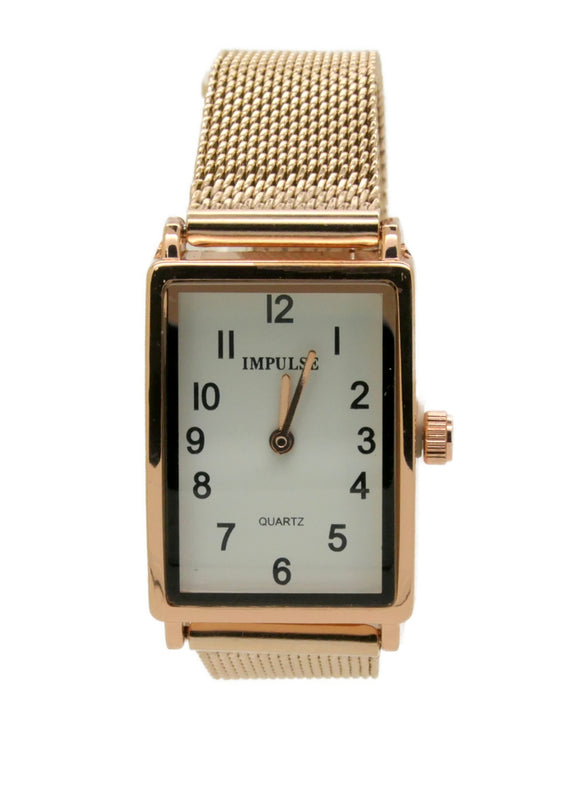 Impulse Rectangle - Rose Gold Mesh