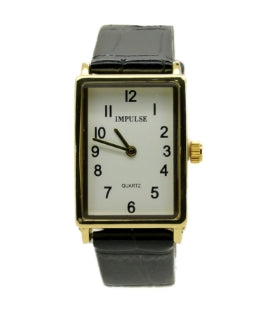 Impulse Rectangle - Gold Black Strap
