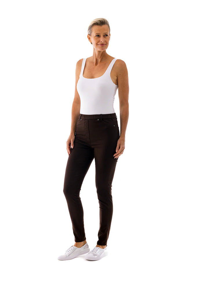 Full Length Pull On Jegging By Cafe Latte - Chocolate