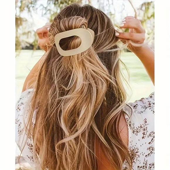 Flat Head Hair Clip - Cream