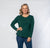 Long Sleeve Stretch Cotton Crew Neck Top By Equinox - Emerald