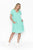 Taylor Dress Cap Sleeve Solid With Lining - Aqua Splash