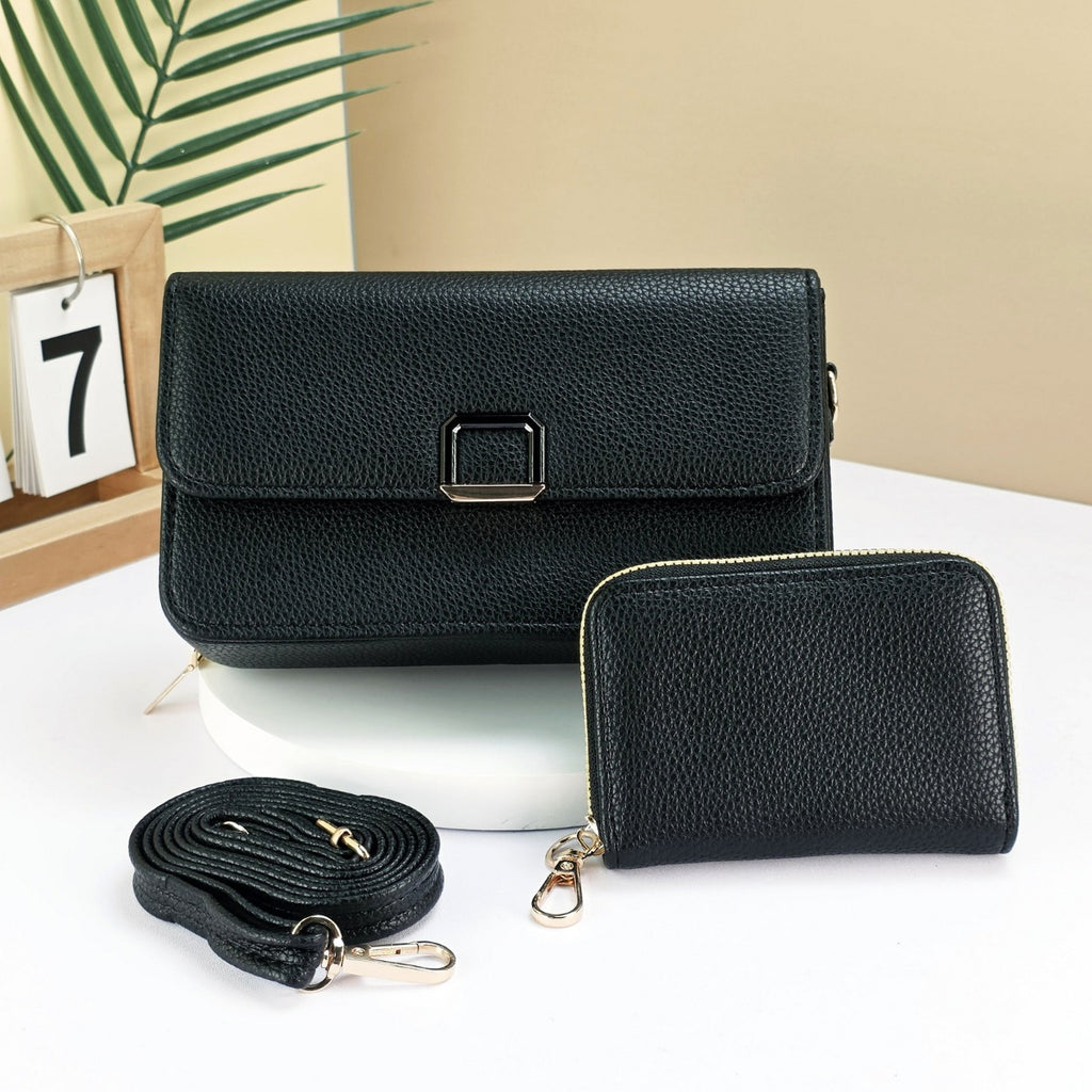 Crossbody Bag With Coin Purse - Black