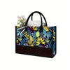 Maple Leaf Print Tote Bag - Blue