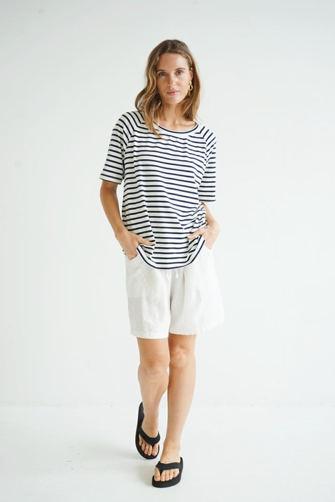 Dolly Thin Stripe T-Shirt - Navy