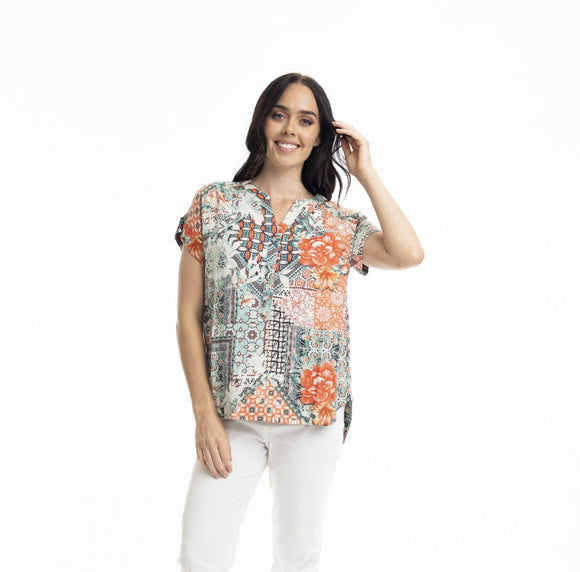 Ishigaki Short Sleeve Top By Orientique