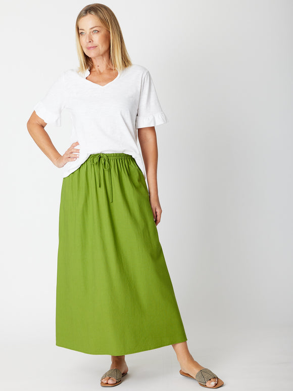 Leaves Of Love Core Skirt By Cordelia St - Avocado