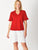 Ruffle Tee Top By Cordelia St - Red