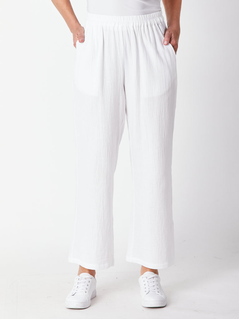 Bonded Cheese Cloth Pant - White