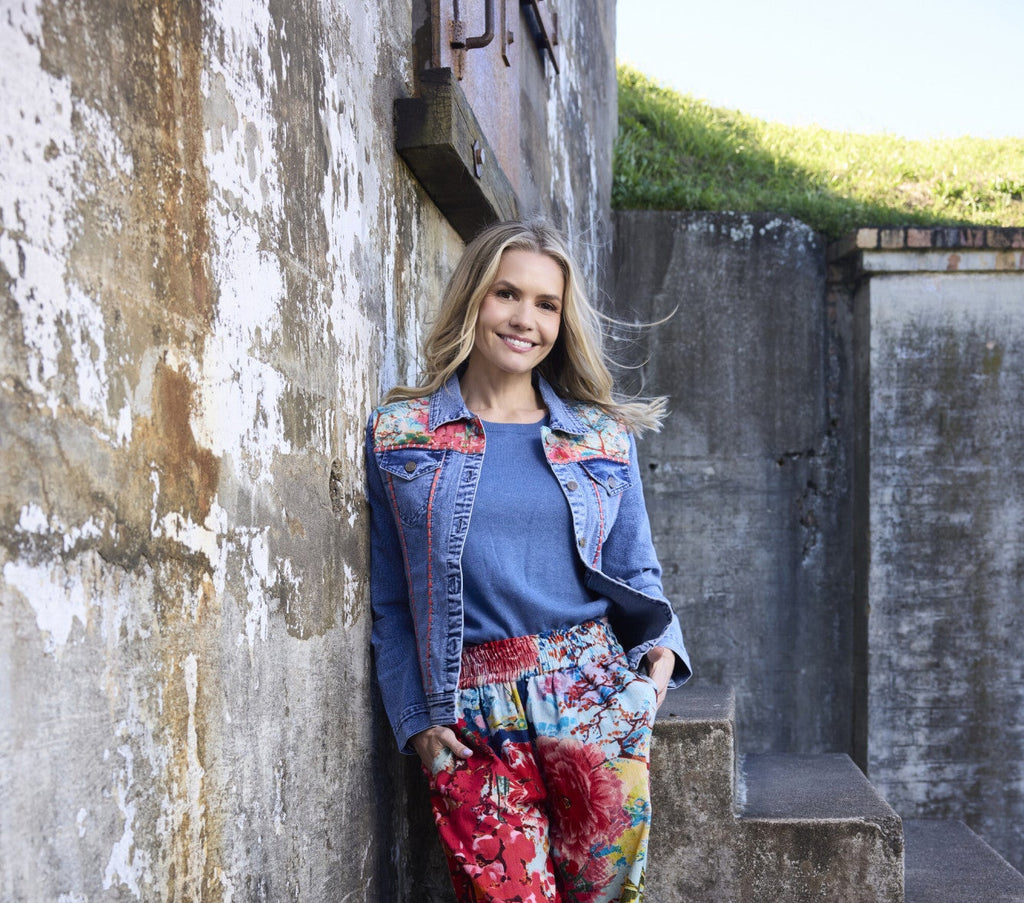 Nippori Denim Jacket By Orientique - Print