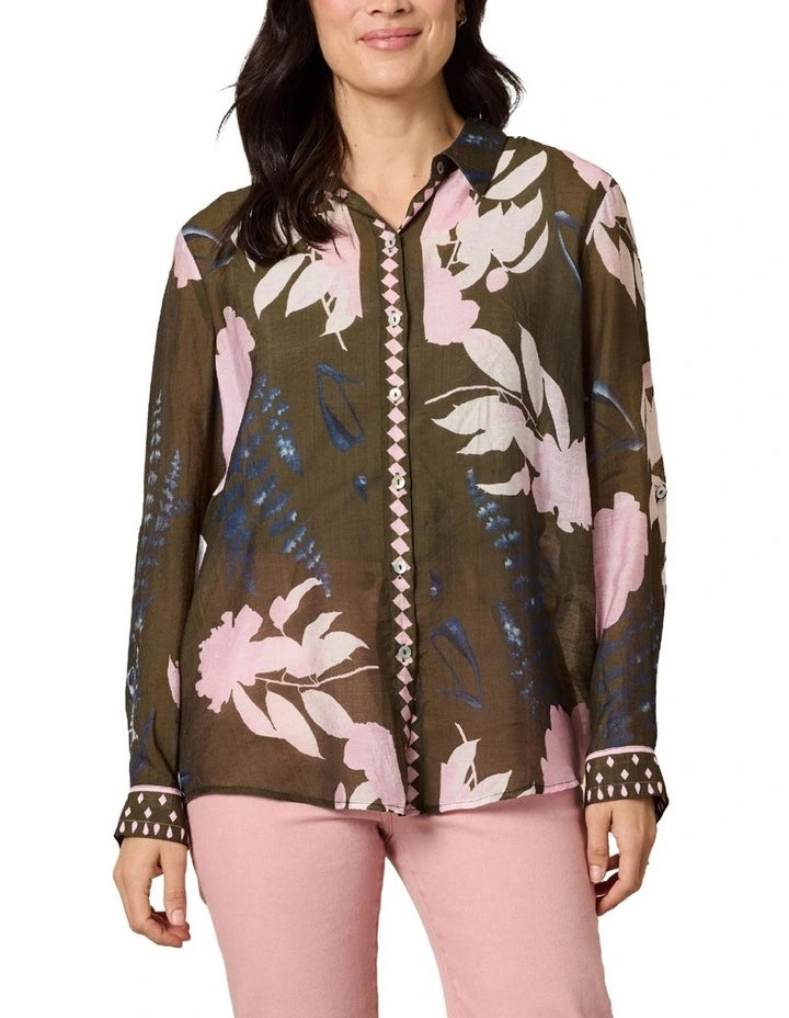 Colorado Print Shirt By Gordon Smith - Khaki