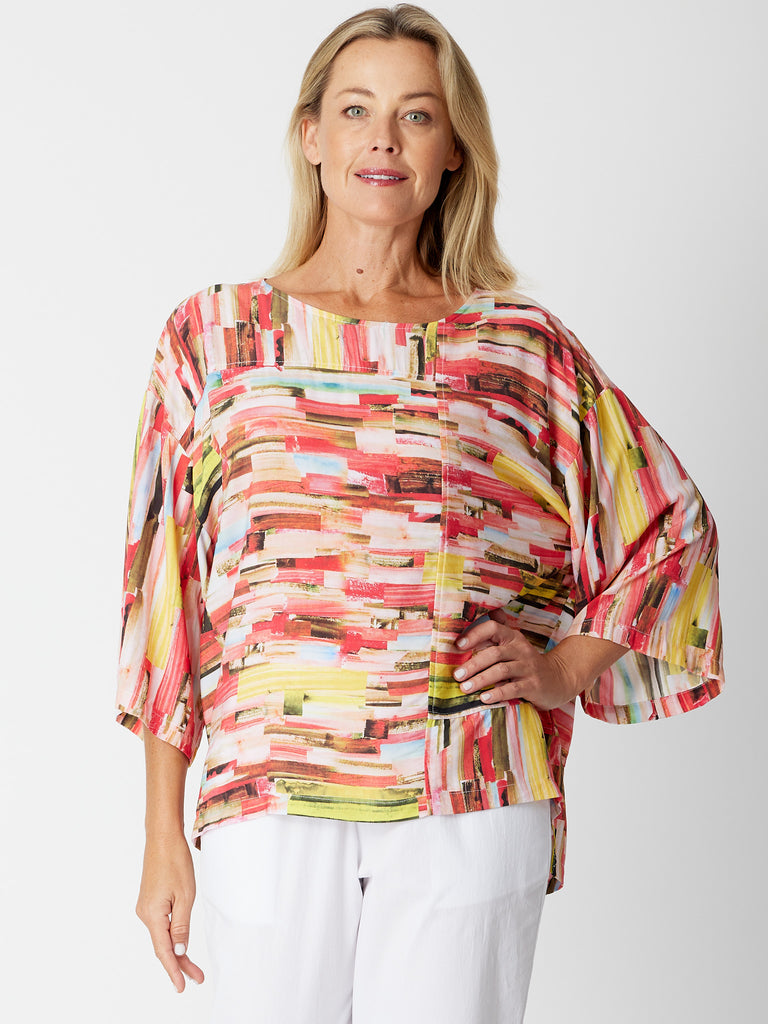 Boat Print Top By Cordelia St - Red