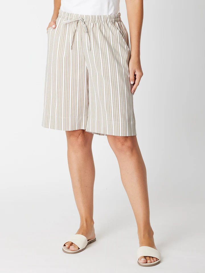 Stripe Summer Short By Cordelia St - Beige