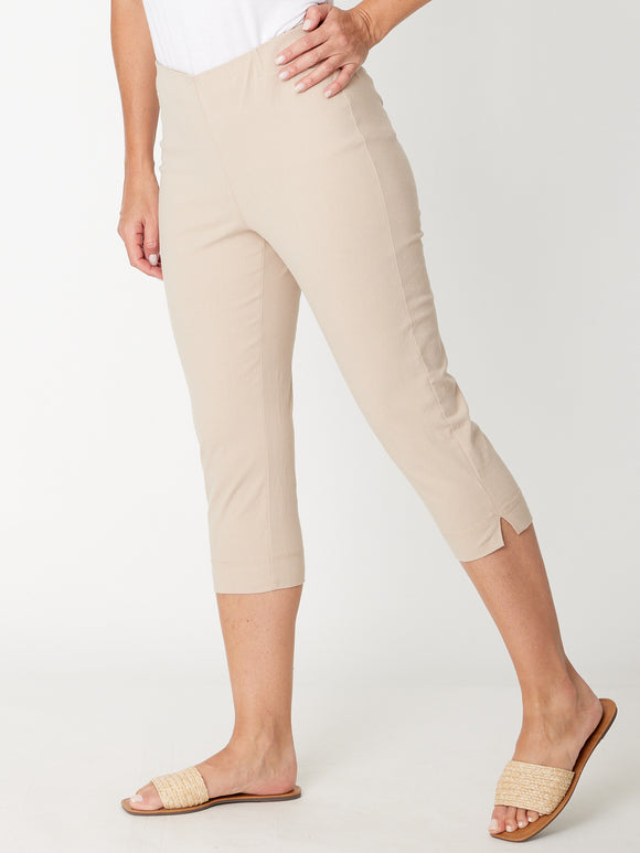Cottolene Crop 3/4 Pant By Cordelia St - Natural