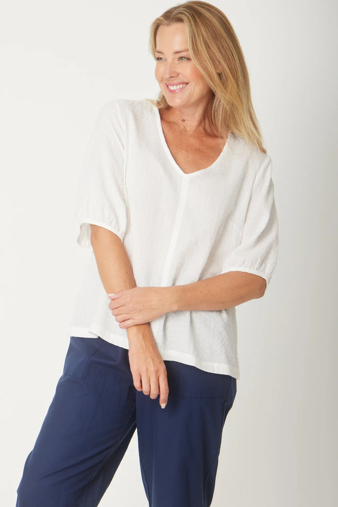 Victoria Textured Top By Cordelia St - White