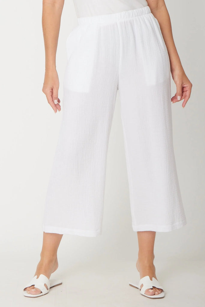 Bonded Cheesecloth Pant - White