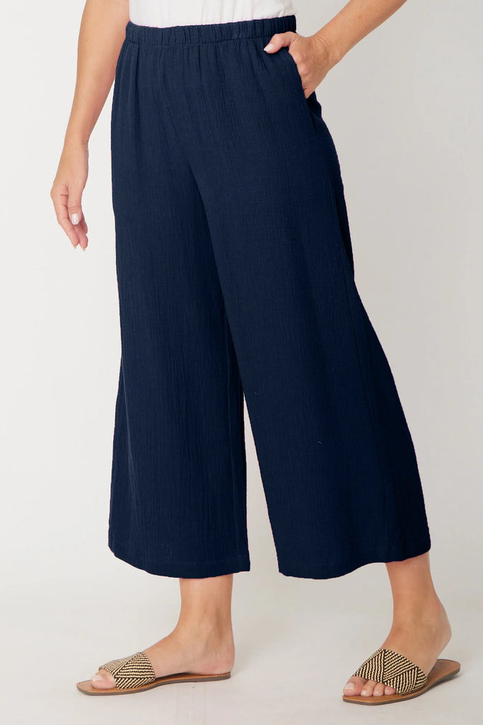 Bonded Cheesecloth Pant - Navy