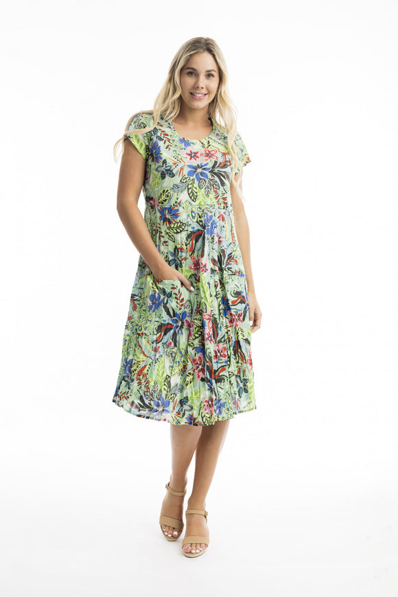 Grayton Bias Dress with Front Pocket By Orientique