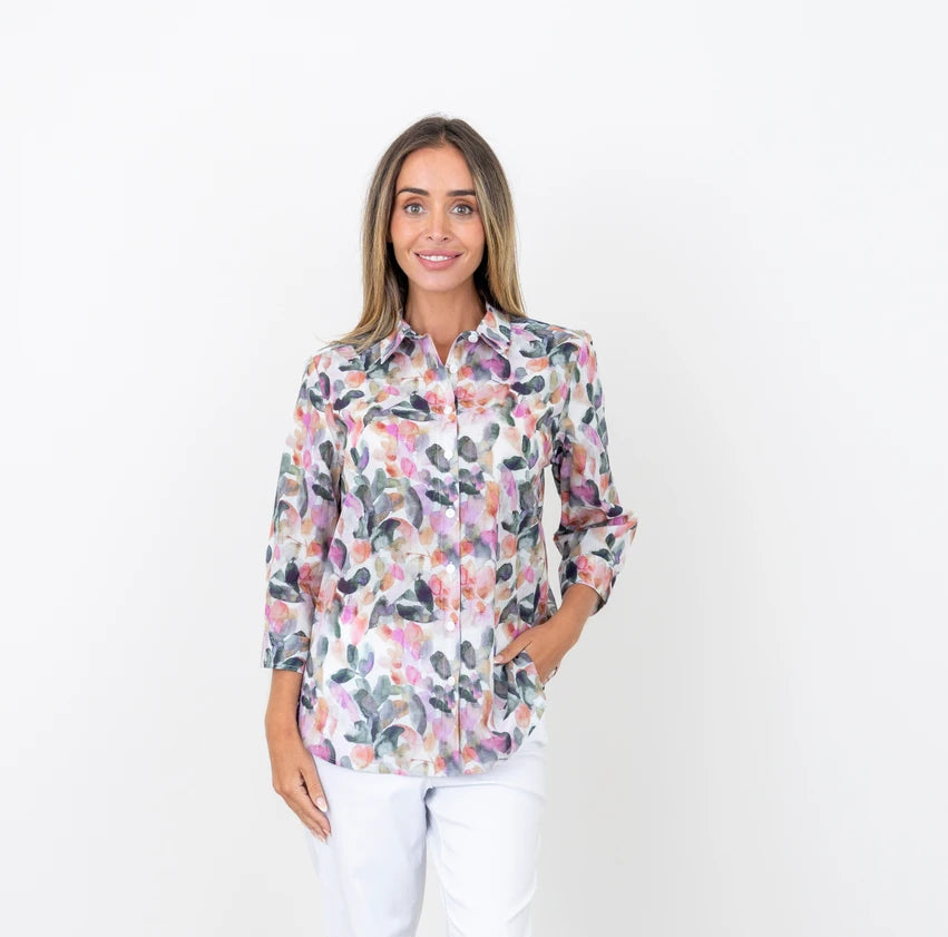 Betty 3/4 Sleeve Shirt By Callan Designs - Multi