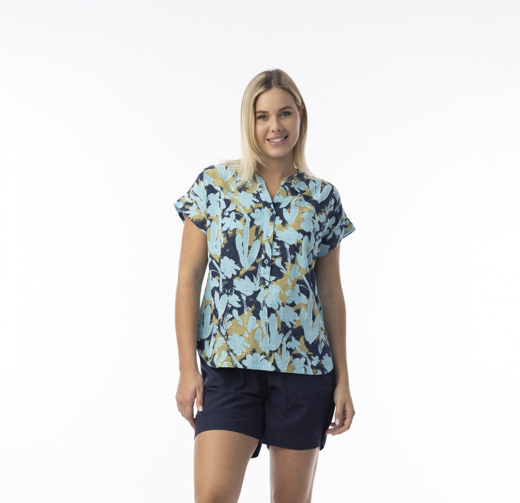 Ikebana Short Sleeve Top By Orientique