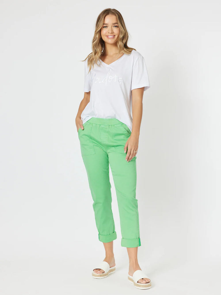 Isabella Cotton Pant By Threadz - Green