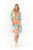 Maya Button V Neck Layer Dress By One Summer - Ikat Orange/Teal