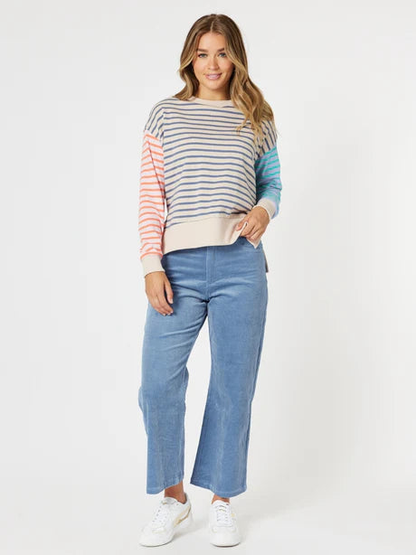 Lucy Stretch Cord Pant By Threadz - Blue