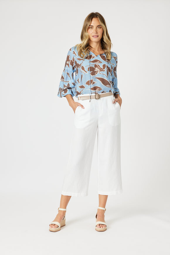 Lino Wide Leg Pant By Gordon Smith - White