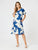 Barcelona V Neck Floral Print Dress By Clarity - Blue/Natural