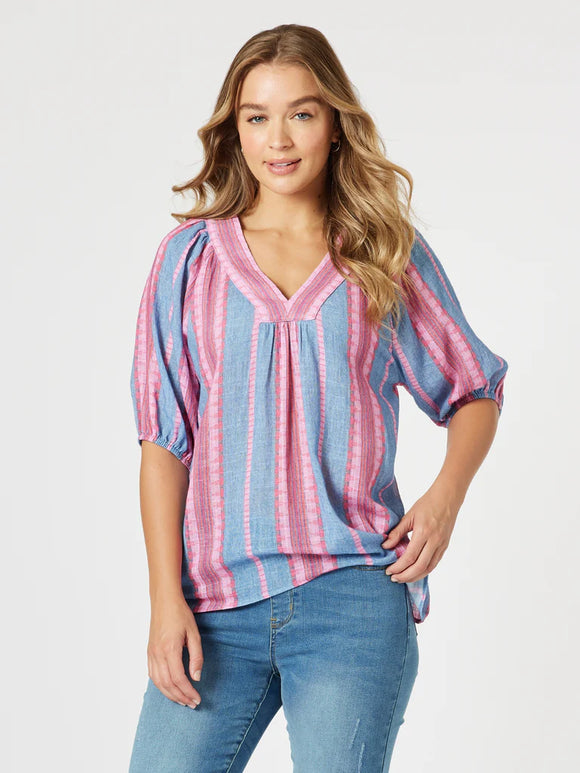 Bloom Stripe Top By Threadz