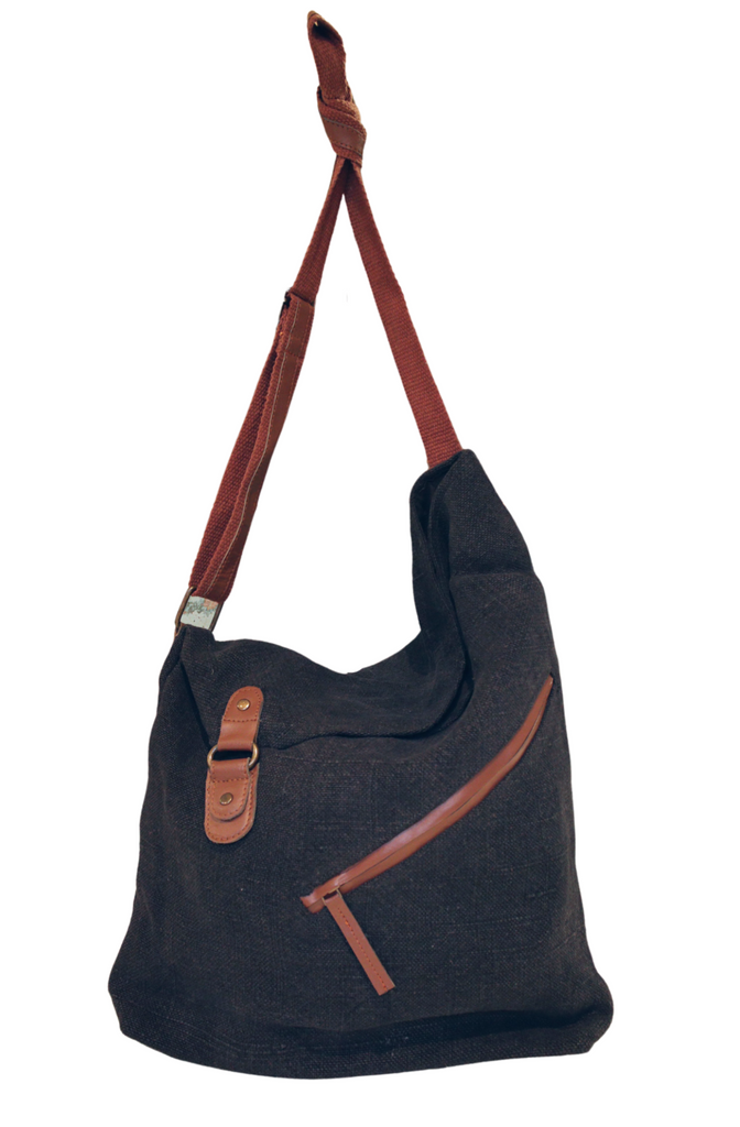 The Wanderer Crossbody Jute Bag - Black