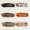 Flat Matte Hair Claw - Beige Leopard