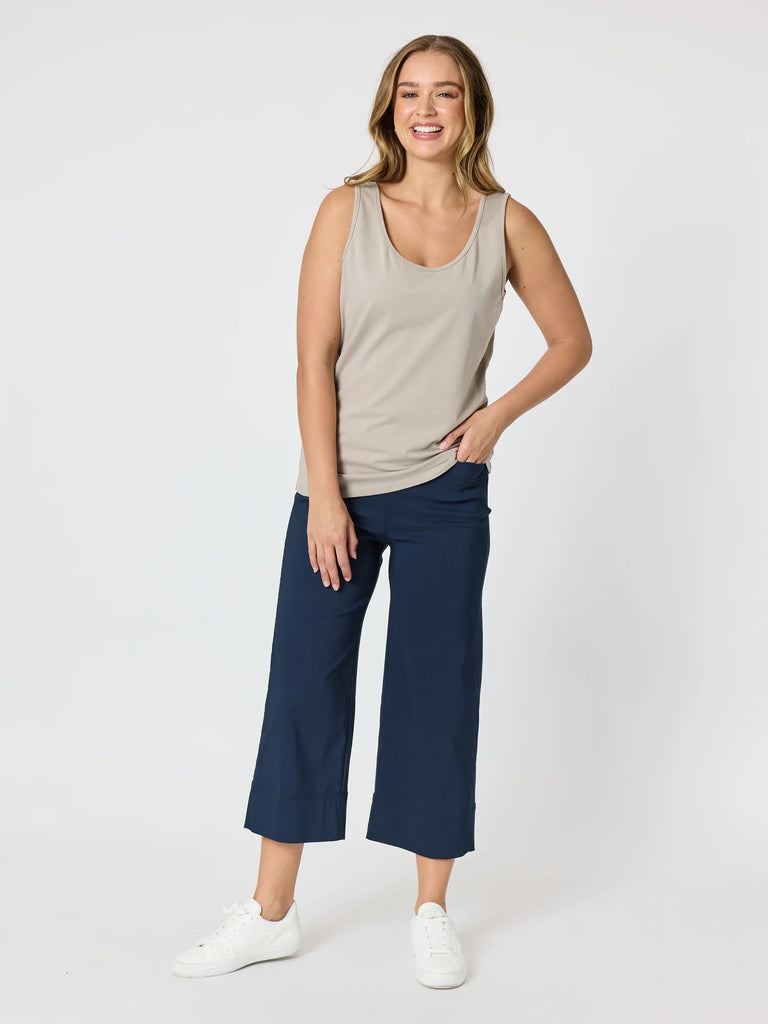 Zara Wide Leg Pant By Threadz - Navy