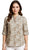 Mandarin Collar Shirt By Cafe Latte - Mocha Leaves