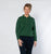 Collar & Button Neck Knit Sweater - Green