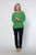 Fine Gauge Round Neck Sweater - Green
