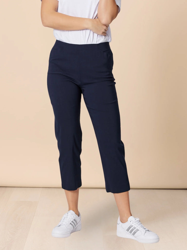 Zara Stretch Pant By Threadz - Navy