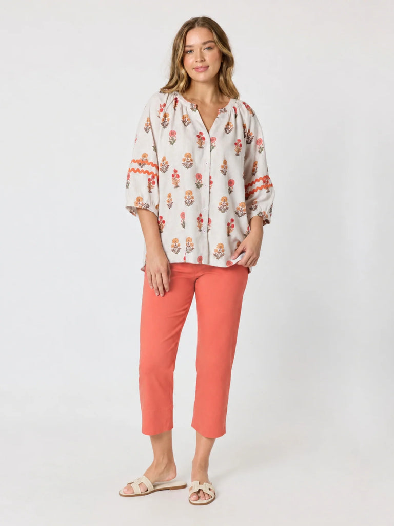Zara Stretch Pant By Threadz - Ginger