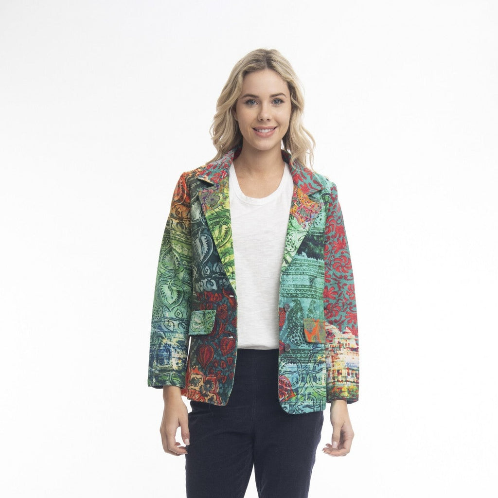 Digital Print Blazer By Orientique