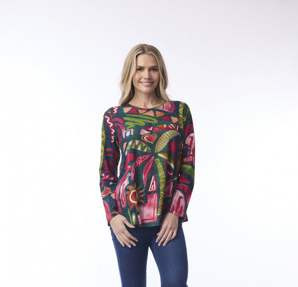 Contemporary Crew Tee By Orientique - Tropical Fun