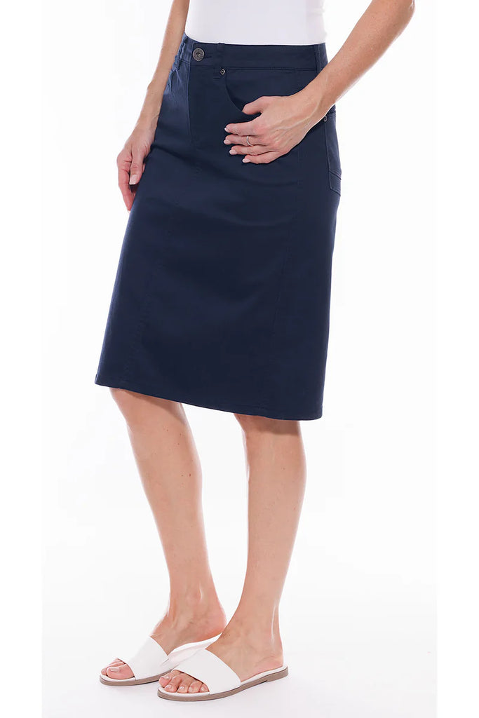 Jean Style Skirt By Cafe Latte - Navy