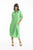 Linen Midi Collared Shirt Dress - Parrot