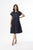 Cotton Slub Gathered Waist Dress By Orientique - Navy