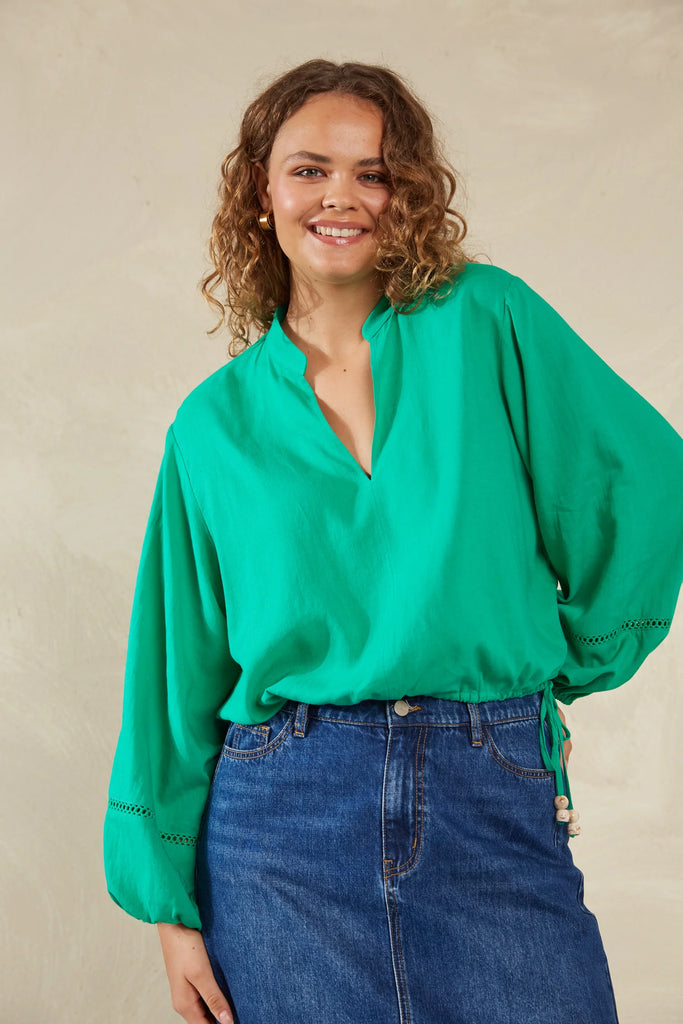 Sardinia Tie Blouse - Verde