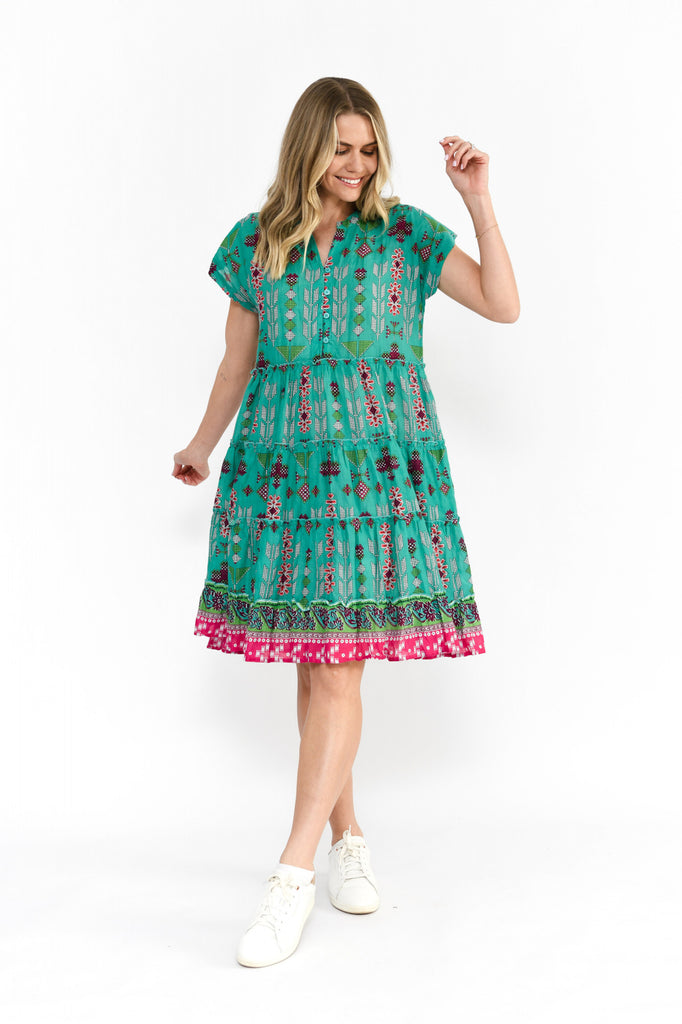 Leela V Neck Mini Dress By One Summer