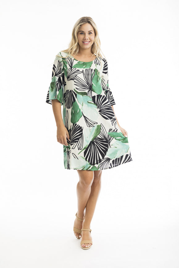 Papagayo Dress Contemporary Frill Sleeve