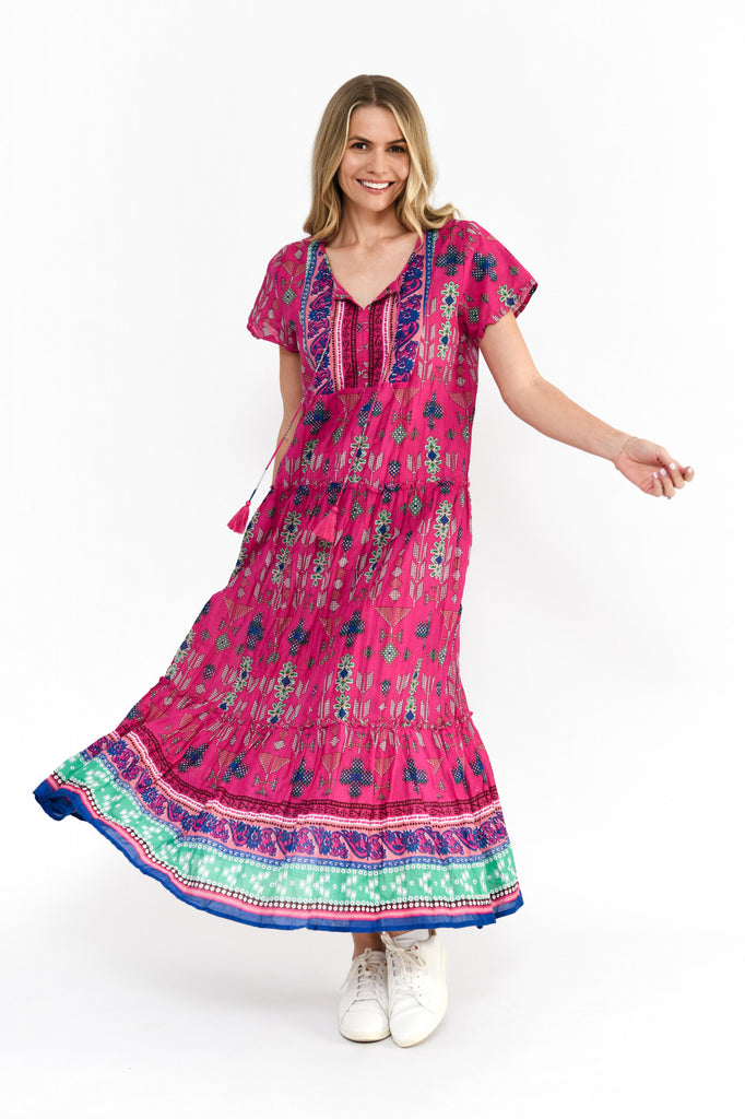 Zola V Neck Maxi Dress By One Summer